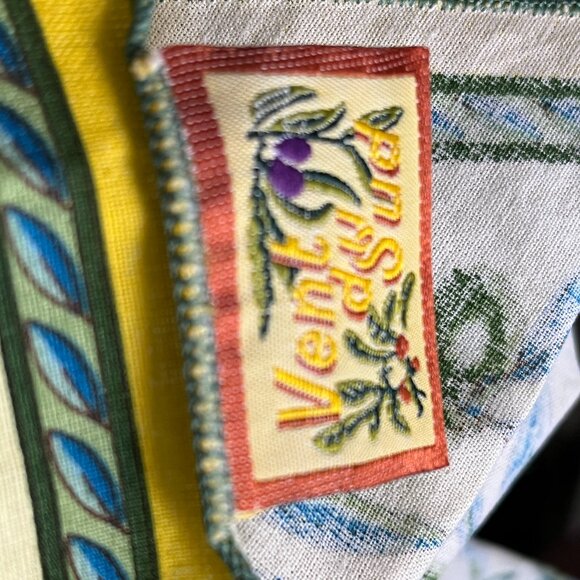 Vent du Sud France Tablecloth Cotton Oblong green blue floral large holiday New - Picture 6 of 6